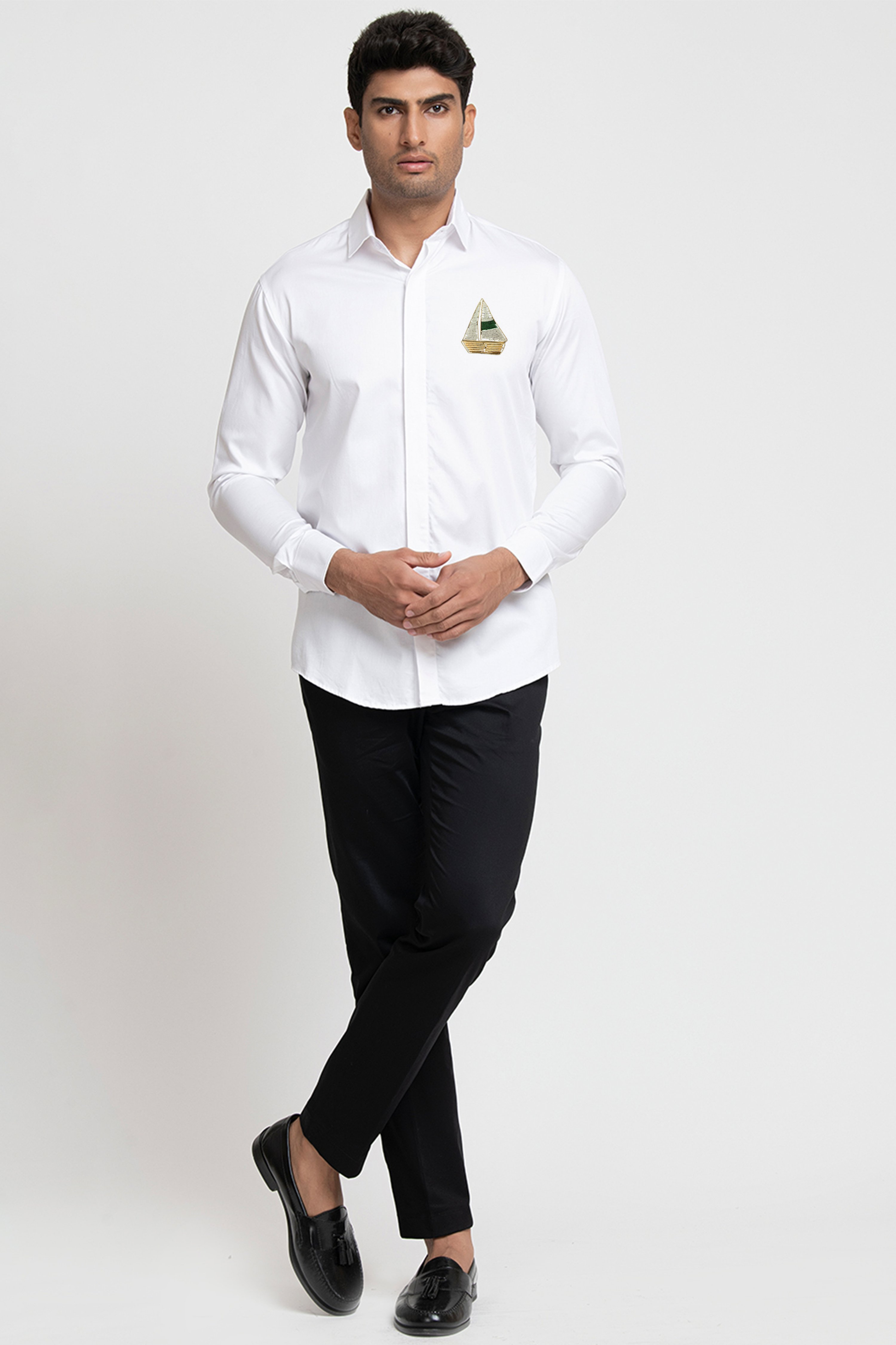 Boat Embroidery Shirt by Hilo Design