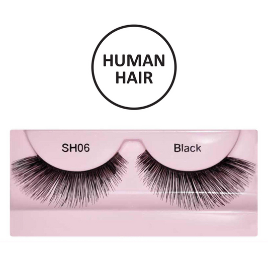 Glamgals Hollywood-U.S.A Stylish Black Soft Thick Reusable False Eye Lashes - SH06