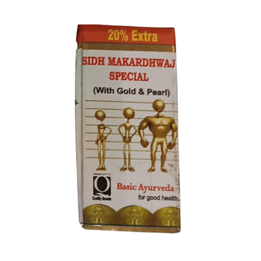 Basic Ayurveda Sidh Makardhwaj Bati Special (with Gold)  Grab2Buy Basic Ayurveda Grab2Buy
