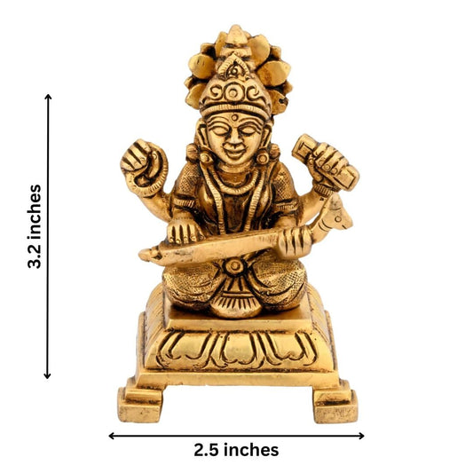 ShreeYaash Brass Goddess Saraswati Idol - Grab2buy