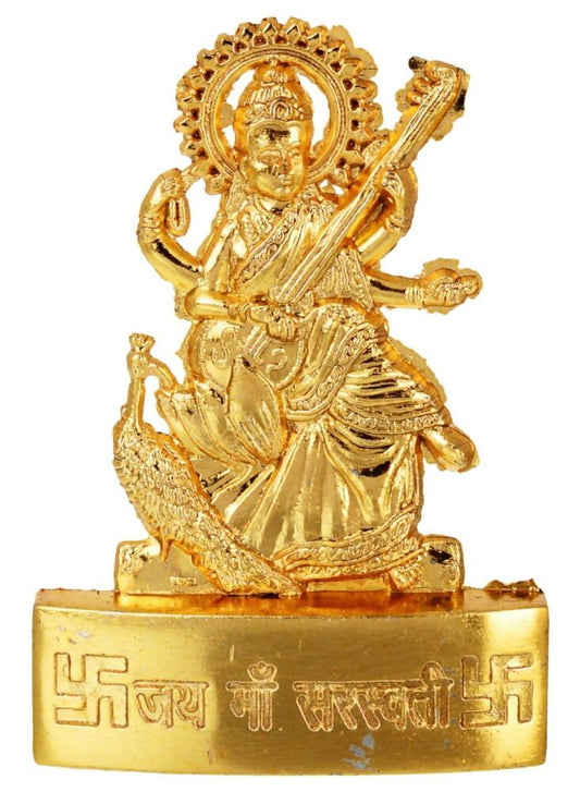 Kesar Zems Zinc Plated Goddess Saraswati Idol - Grab2buy