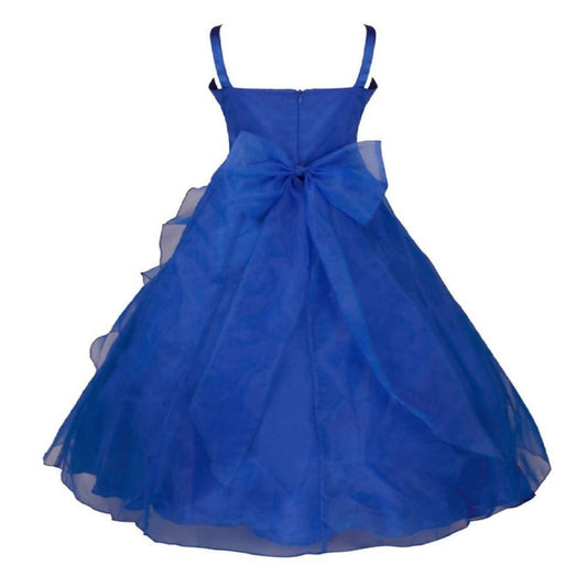Asmaani Baby Girl's Blue Colour Satin A-Line Maxi Full Length Dress (AS-DRESS_22089) - Grab2buy