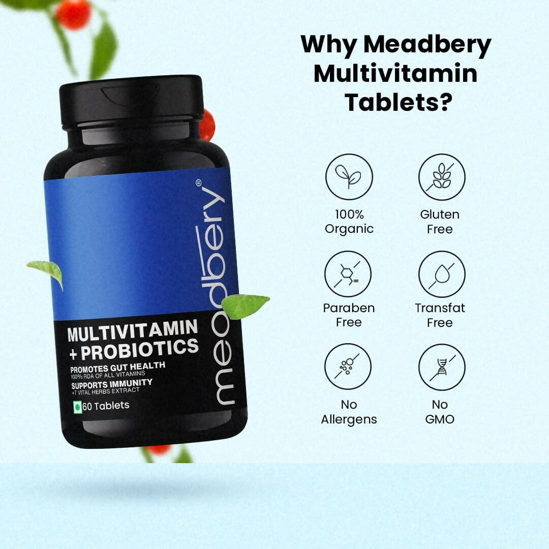 Meadbery Multivitamin With Probiotics Tablets 