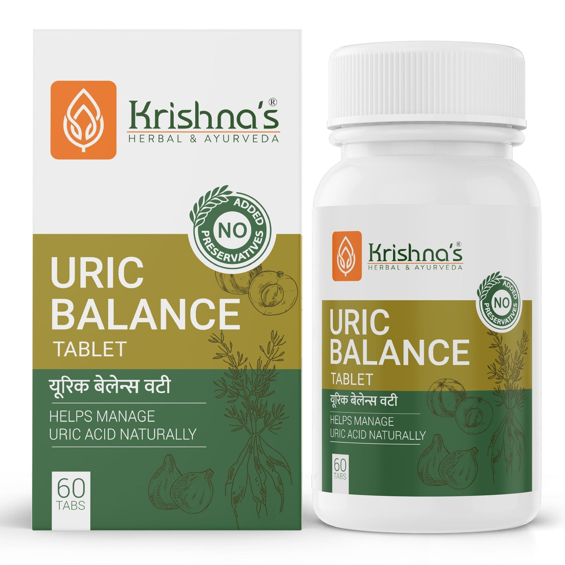 Krishna'S Herbal & Ayurveda Uric Balance Tablets 