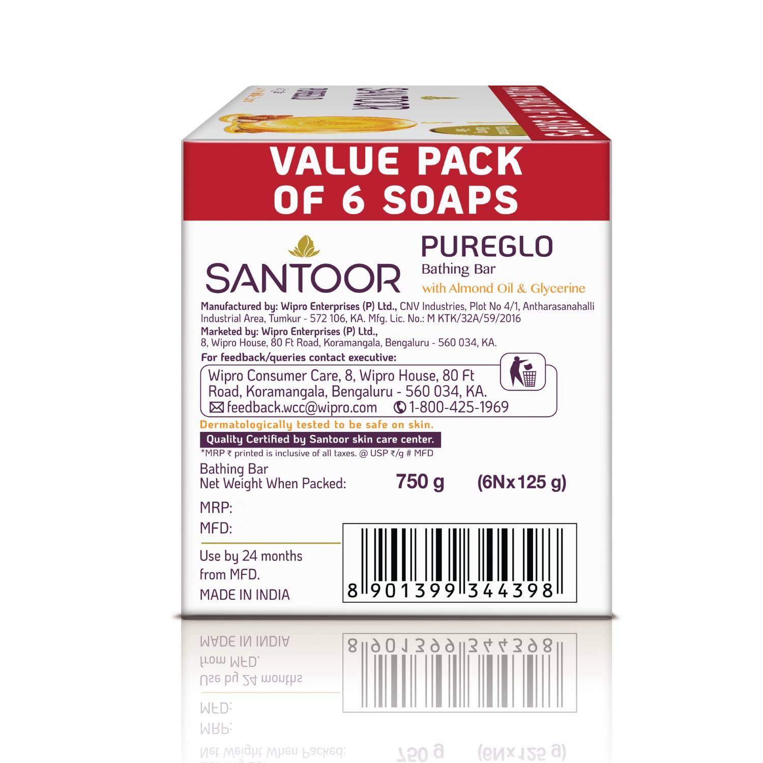 Santoor PureGlo Glycerine Soap with Almond Oil And Glycerine  Grab2Buy Santoor Grab2Buy