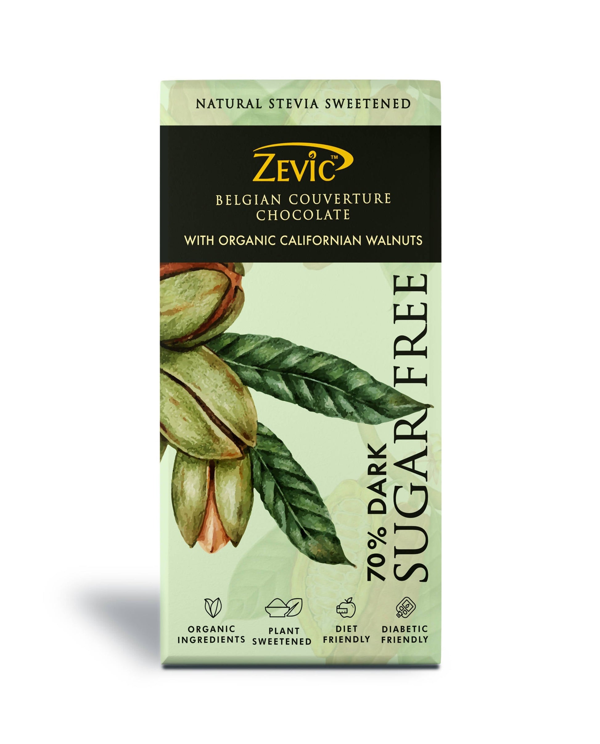 Zevic 70% Dark Belgian Couverture Chocolate with Organic Californian Walnuts  Grab2Buy Zevic Grab2Buy