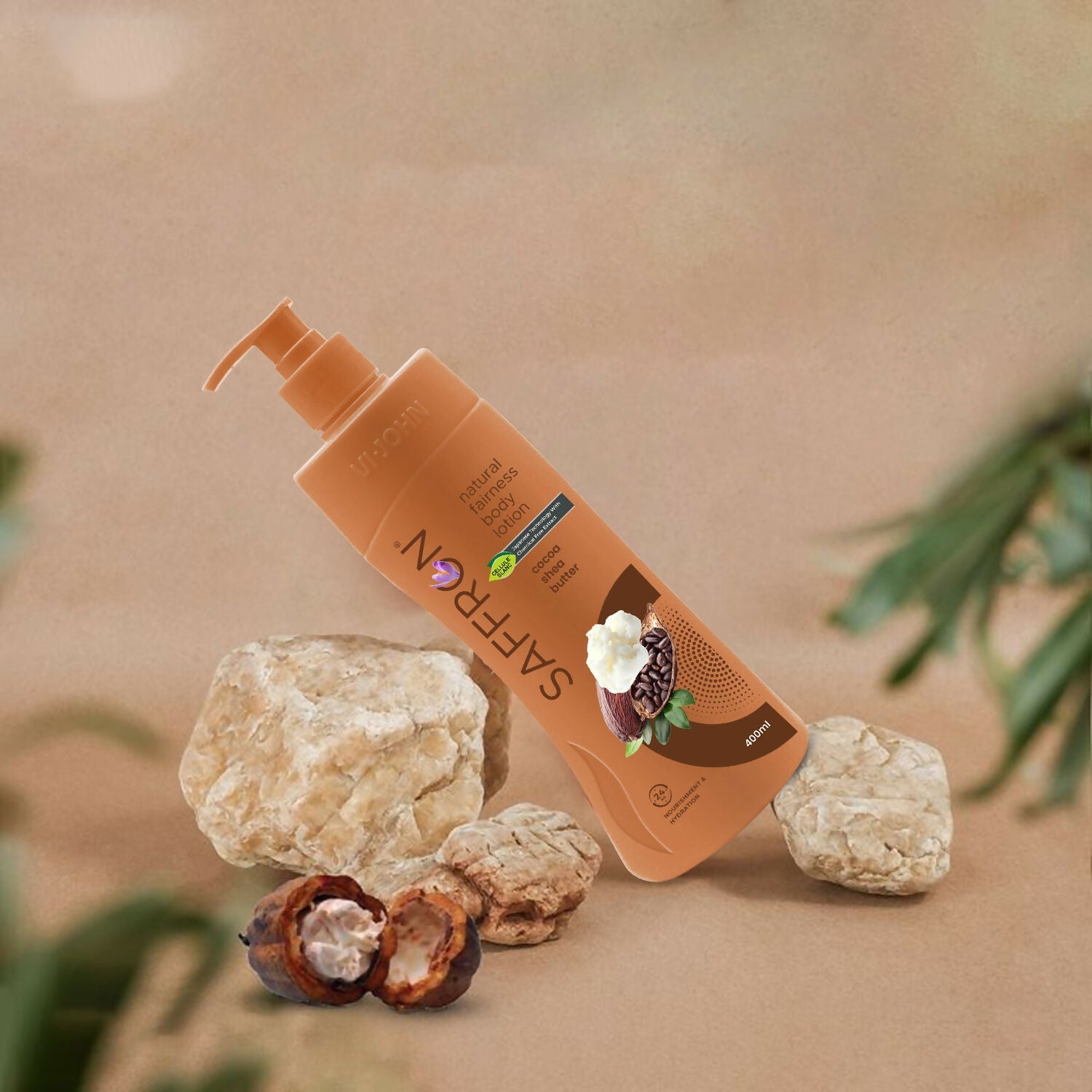 VI-JOHN Saffron Natural Fairness Body Lotion Cocoa Shea Butter Deep Nourishment Soft, Glowing Skin For All Skin Types  Grab2Buy VI-JOHN Grab2Buy