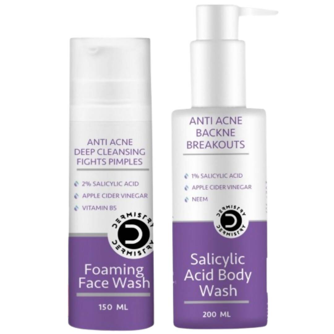 Dermistry Salicylic Acid Body Wash & Anti Acne Foaming Face Wash 