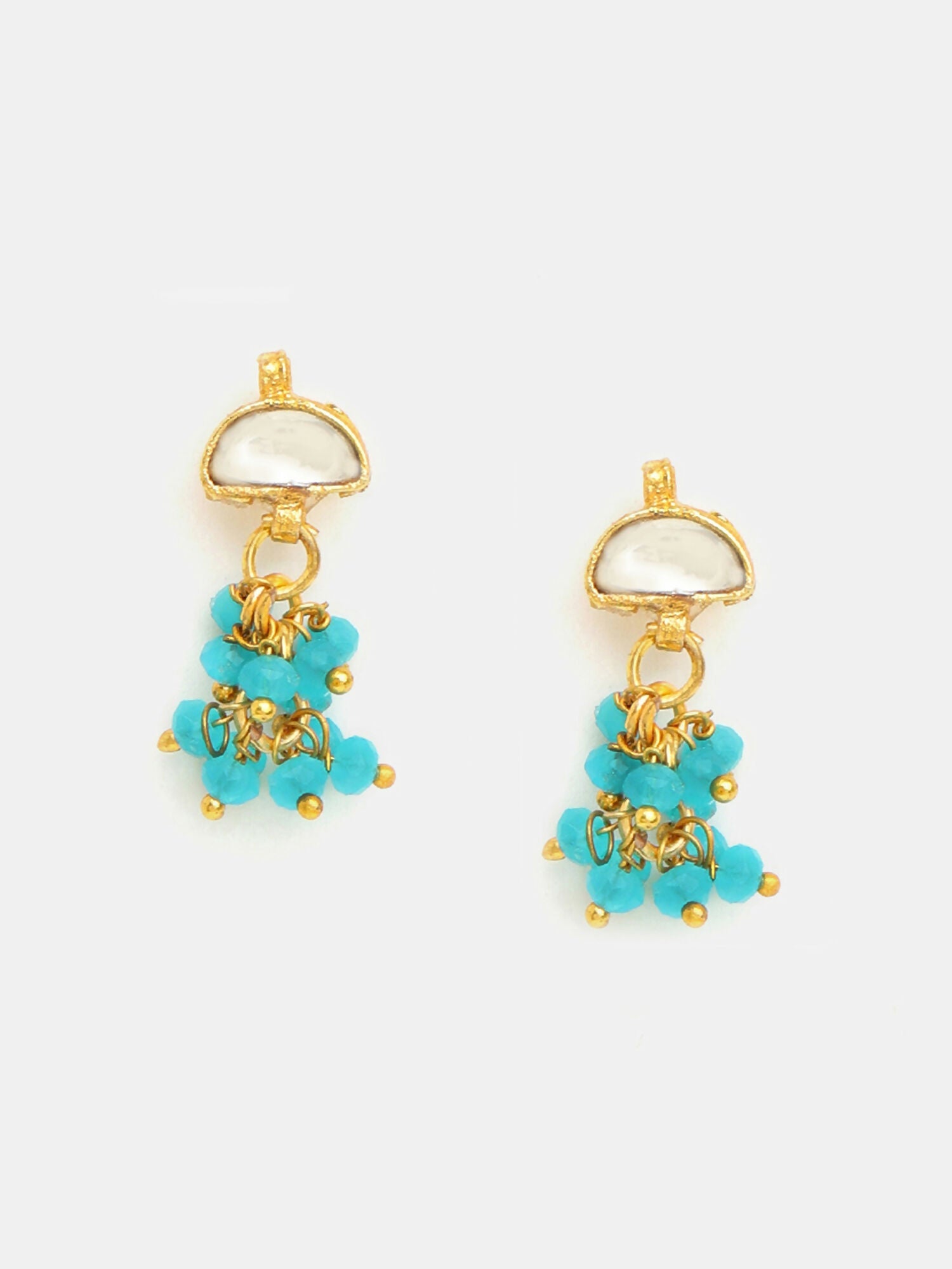 Ruby Raang Pearl Stone Drops Earrings