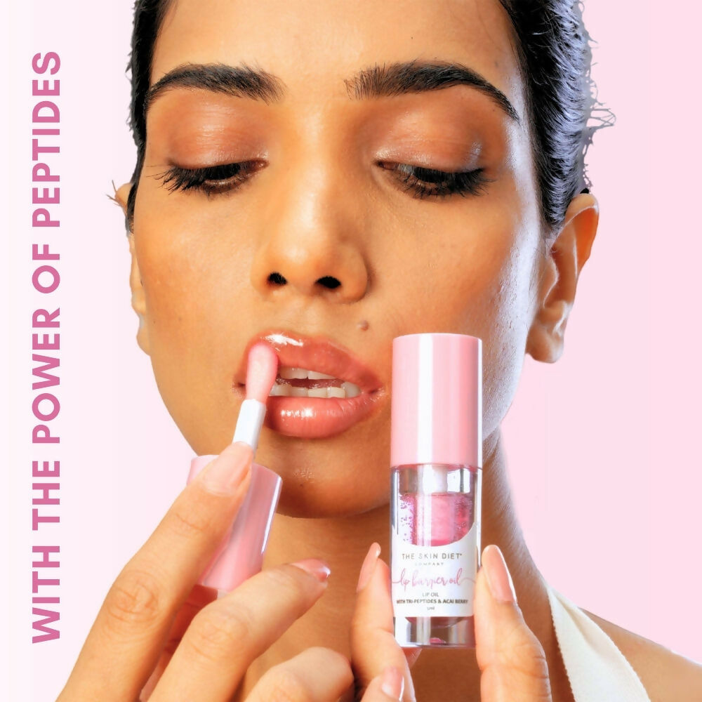 The Skin Diet Company Lip Barrier Oil Clear Gloss with Peptides Hydrates, For Dry & Pigmented Lips  Grab2Buy The Skin Diet Company Grab2Buy