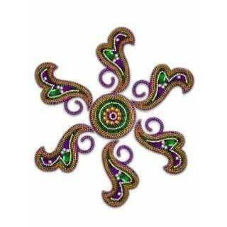 Rangoli Design Green, Purple color For Floor Decoration / Wall Decoration / Pooja Decoration - Grab2buy