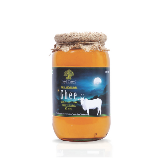 Tatsat Full Moon Day Ghee From Forest Gazing Amruth Mahal A2 Cows | Indian Hallikar Cow Ghee, Pure A2 Ghee, Natural & Healthy, Non-GMO 