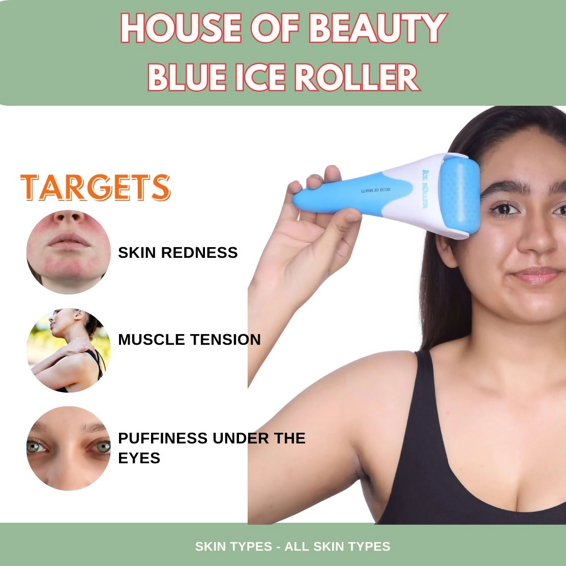 House of Beauty ICE Roller - Blue 