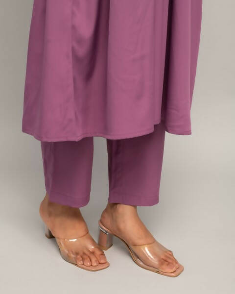 FIORRA Women's Lavender Creap A-Line Kurta Pant With Dupatta 