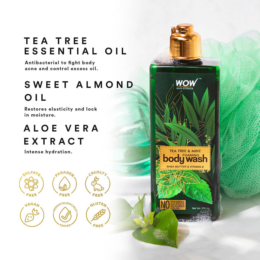 Wow Skin Science Tea Tree & Mint Foaming Body Wash  Grab2Buy Wow Skin Science Grab2Buy