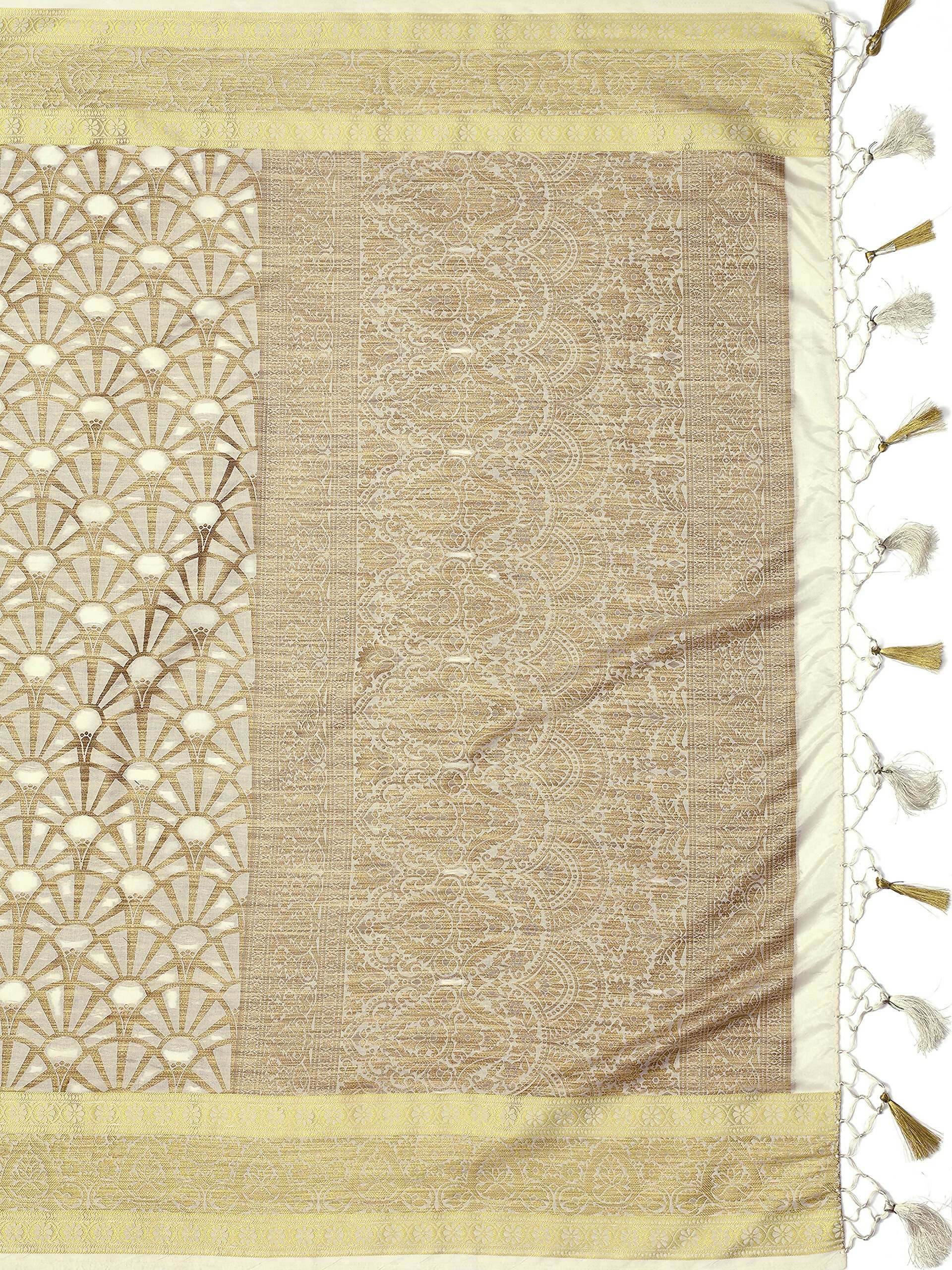 Mimosa Women's Off-White Kanjivaram Art Silk Saree