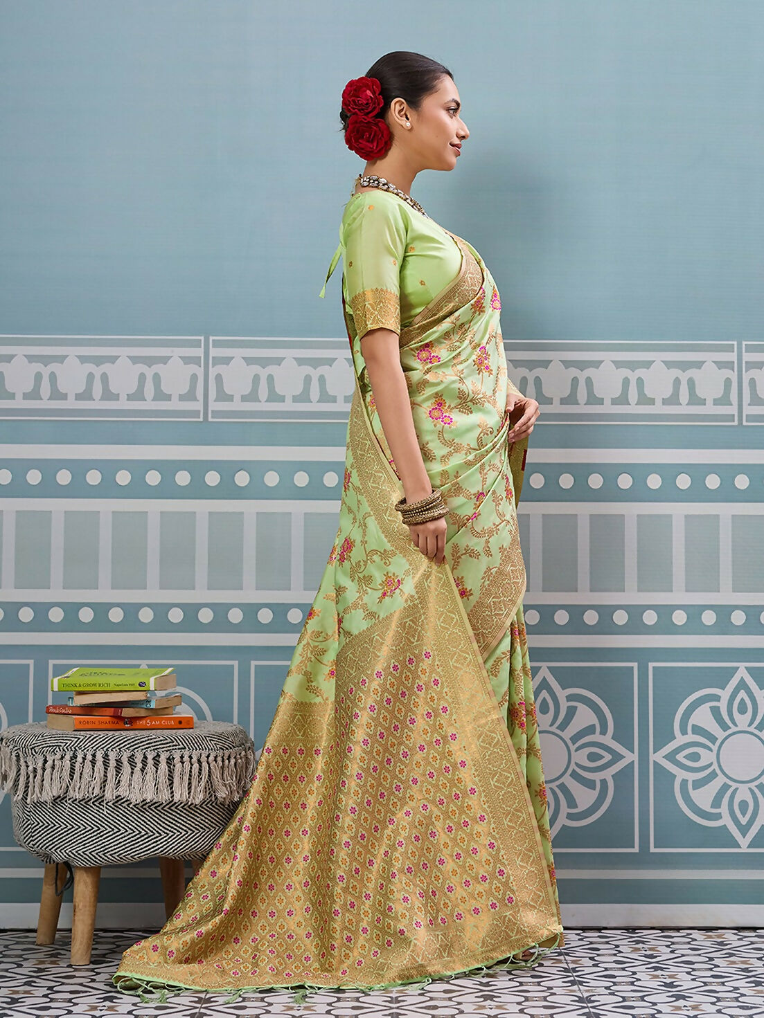Shree Shyam Fashion Sea Green Silk Saree