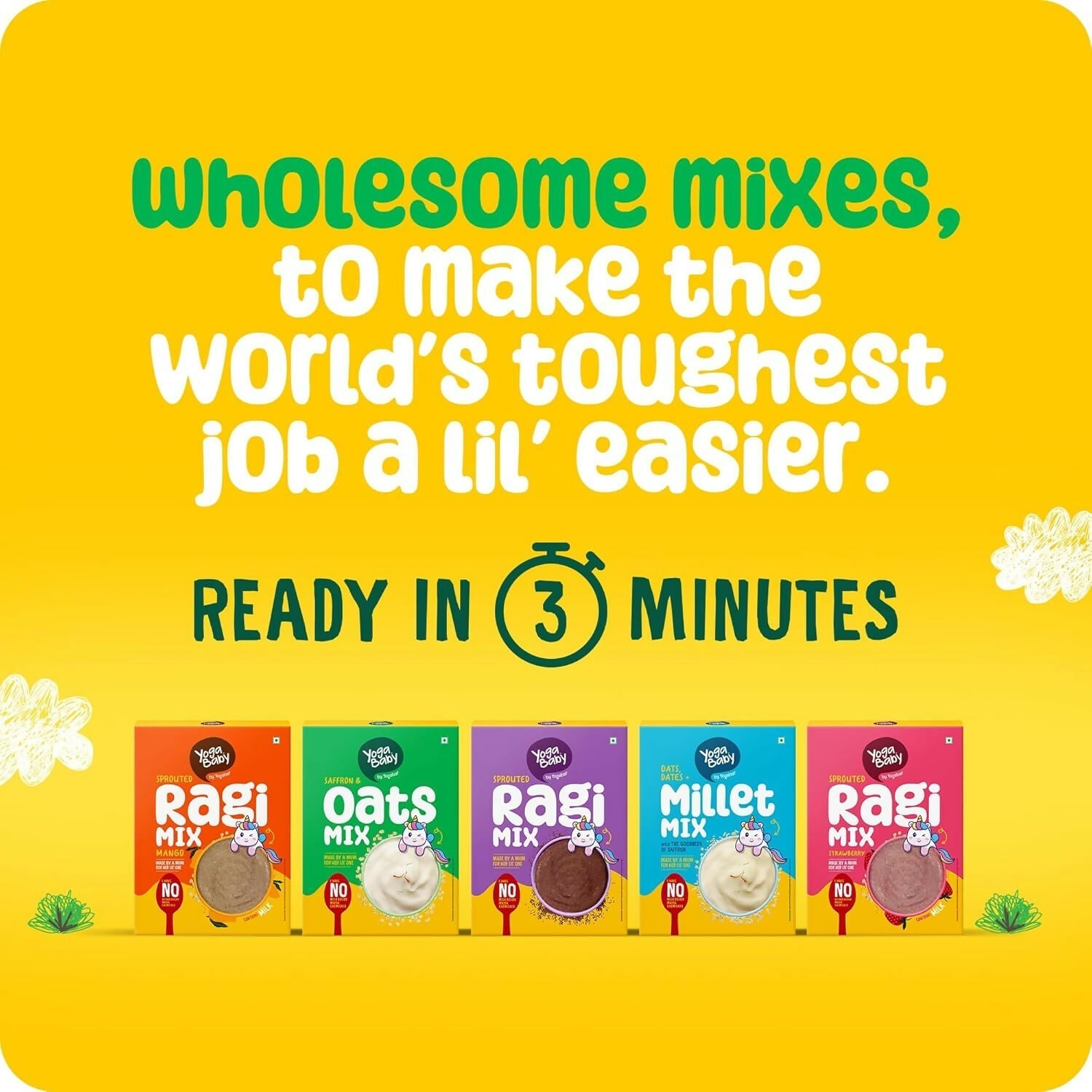 Yoga Bar Yogababy Saffron & Oats Mix, Healthy Porridge Mix For Infants, Kids, Children  Grab2Buy Yoga Bar Grab2Buy