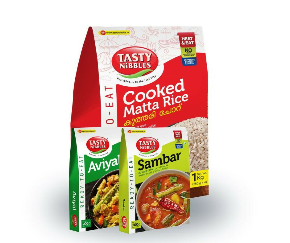 Tasty Nibbles Cooked Matta Rice | Sambar and Aviyal - Grab2buy
