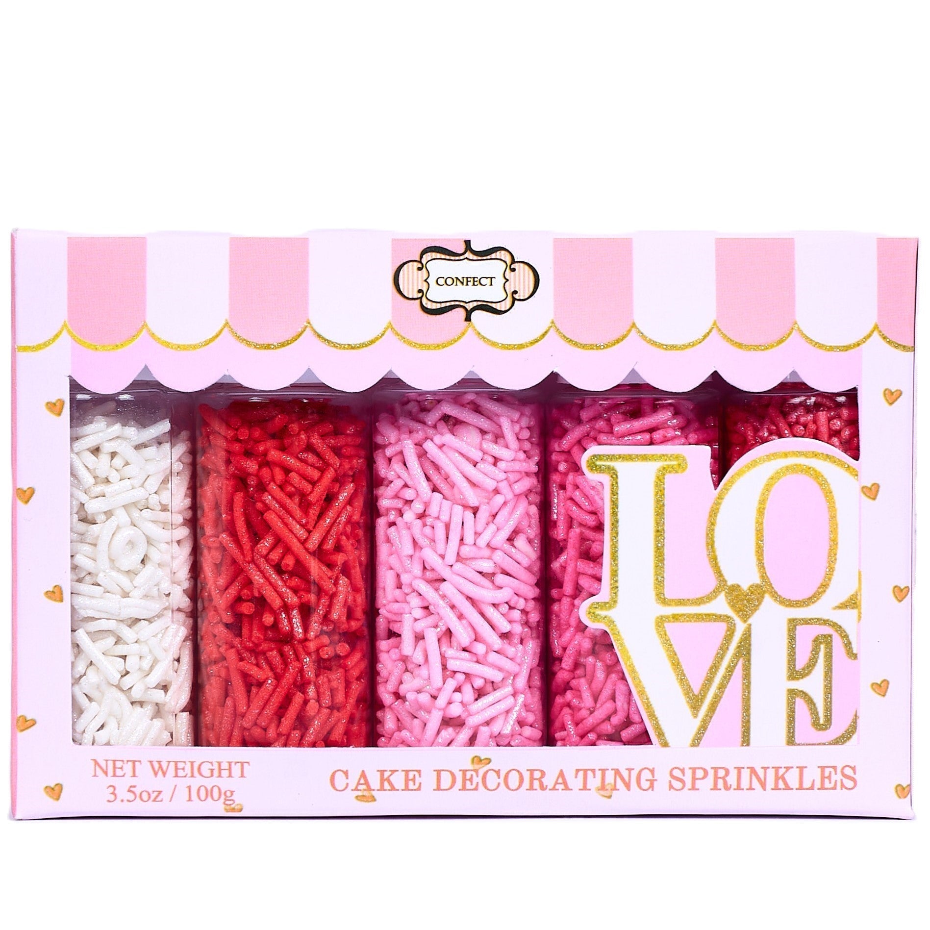 Confect Valentine Sprinkles | 04 Edible Decoration for Baking & Dessert  Grab2Buy Confect Grab2Buy