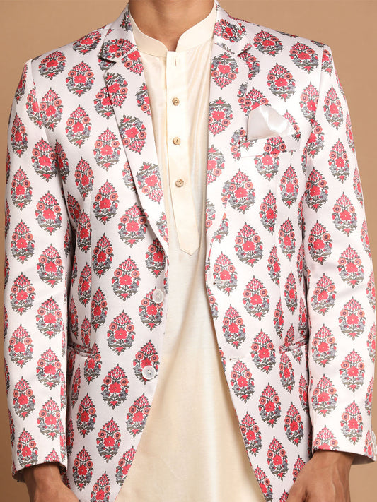 Vastramay Men's Cream Viscose Ethnic Combo Set - Grab2buy