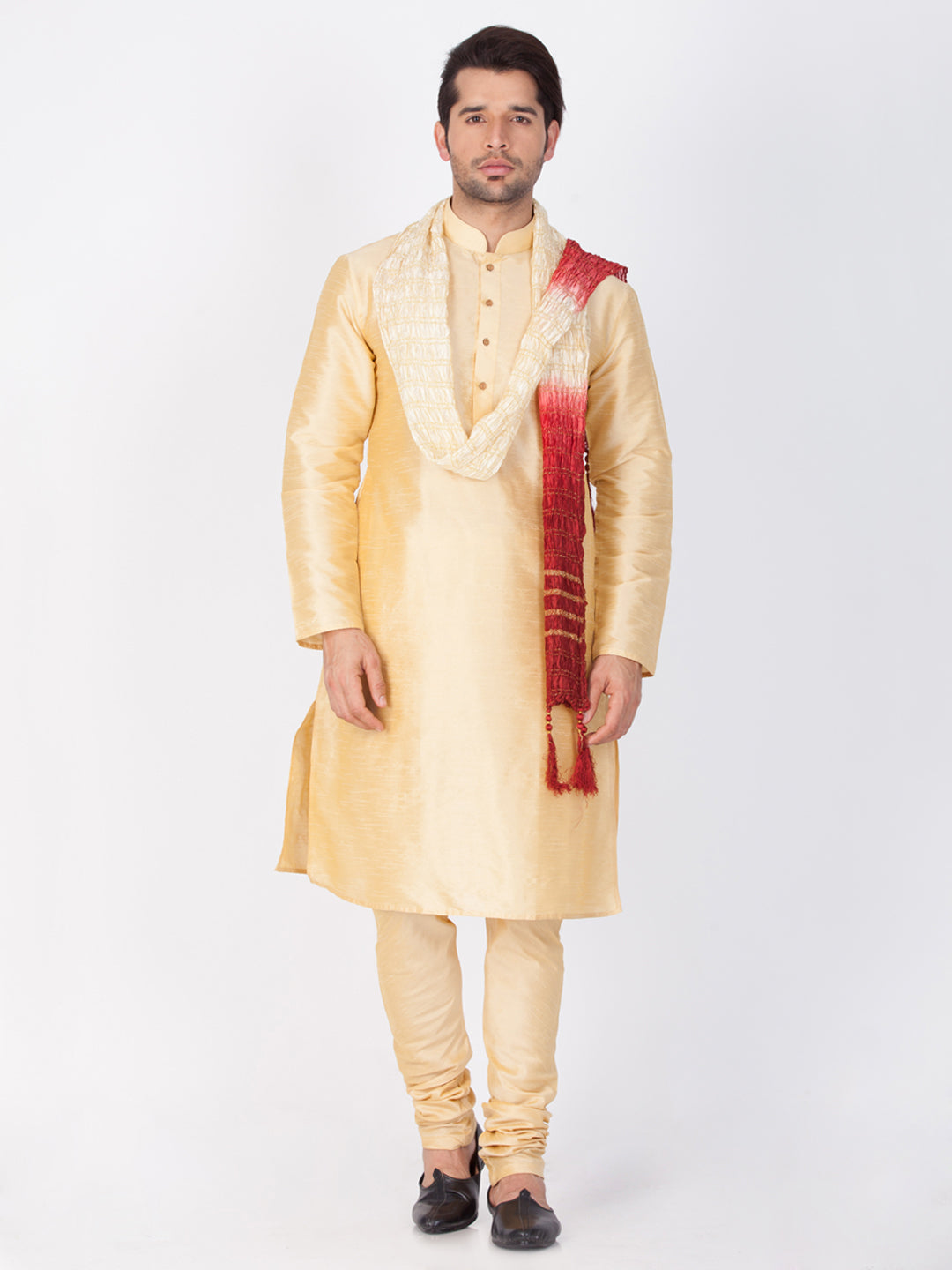Vastramay Men's Beige Viscose Dupatta - Grab2buy