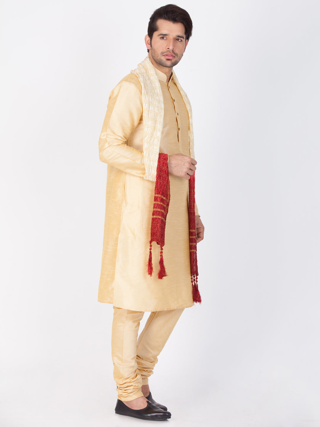 Vastramay Men's Beige Viscose Dupatta - Grab2buy