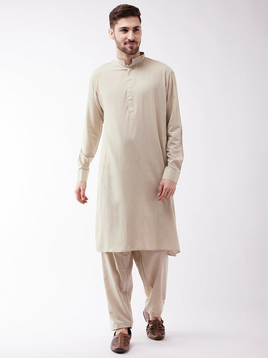 VM by Vastramay Men's Green Cotton Blend Kurta And Patiala Set | Grab2Buy