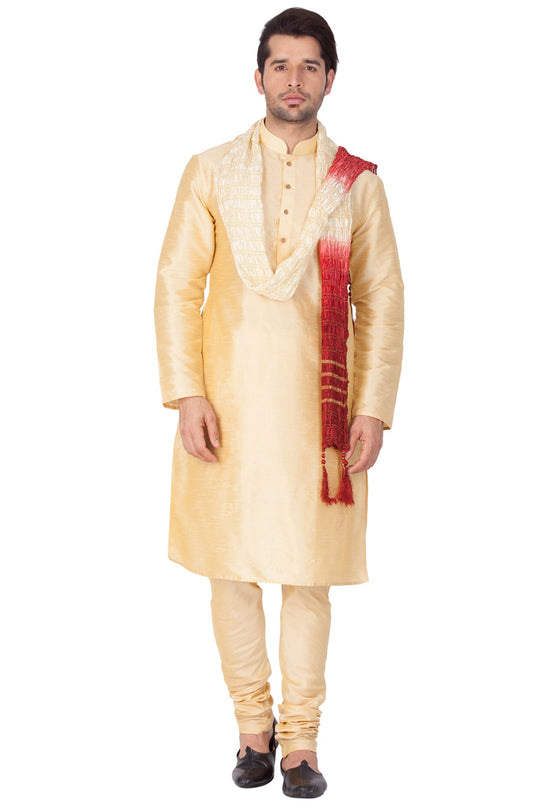 Vastramay Men's Beige Viscose Dupatta - Grab2buy