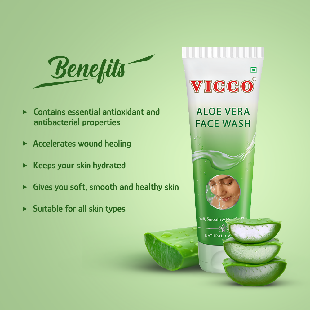 Vicco Aloe Vera Face Wash - Grab2buy
