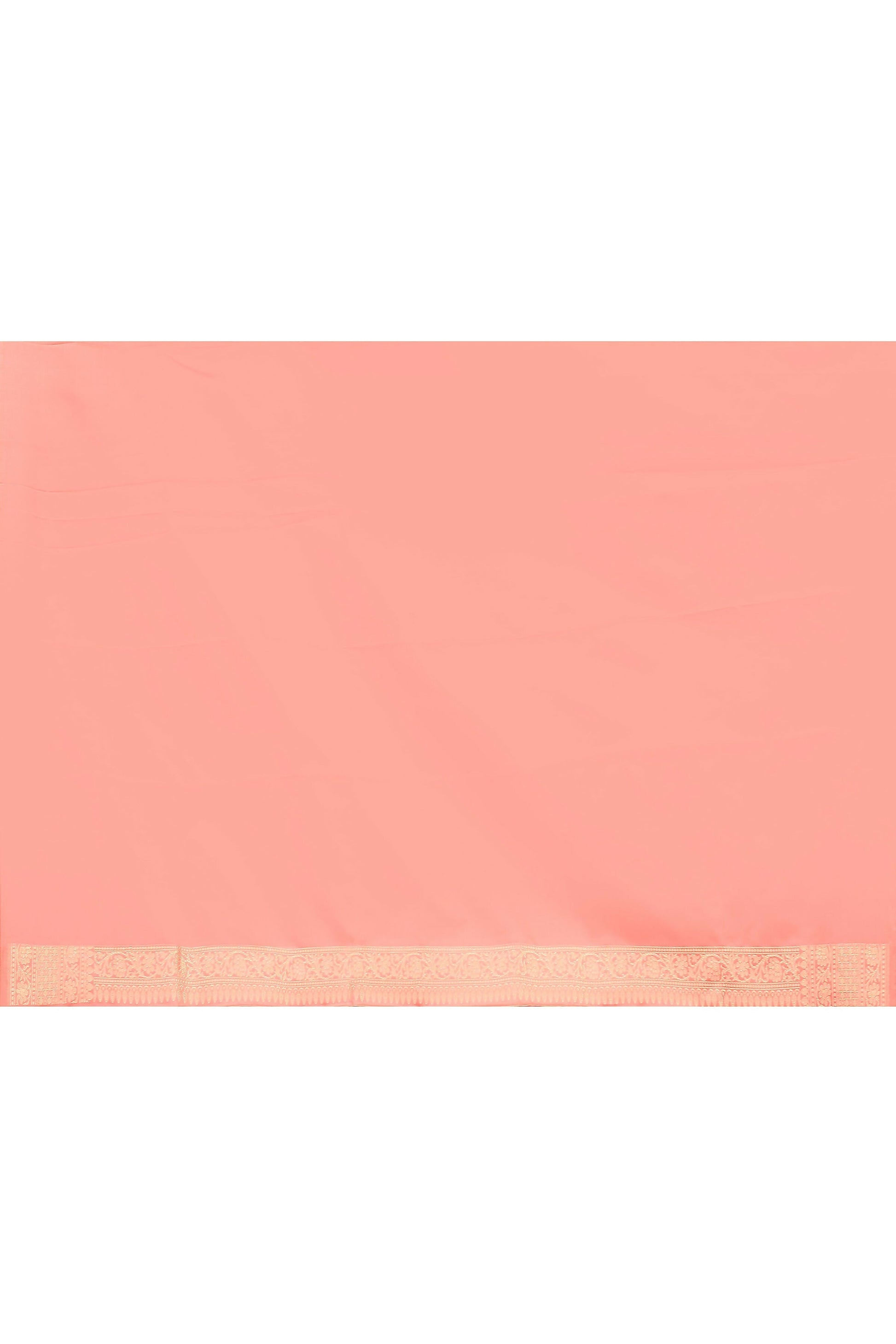 Joban Fashion Peach Banarasi Katan Pure Handloom Banarasi Silk Saree | Swadesiicart