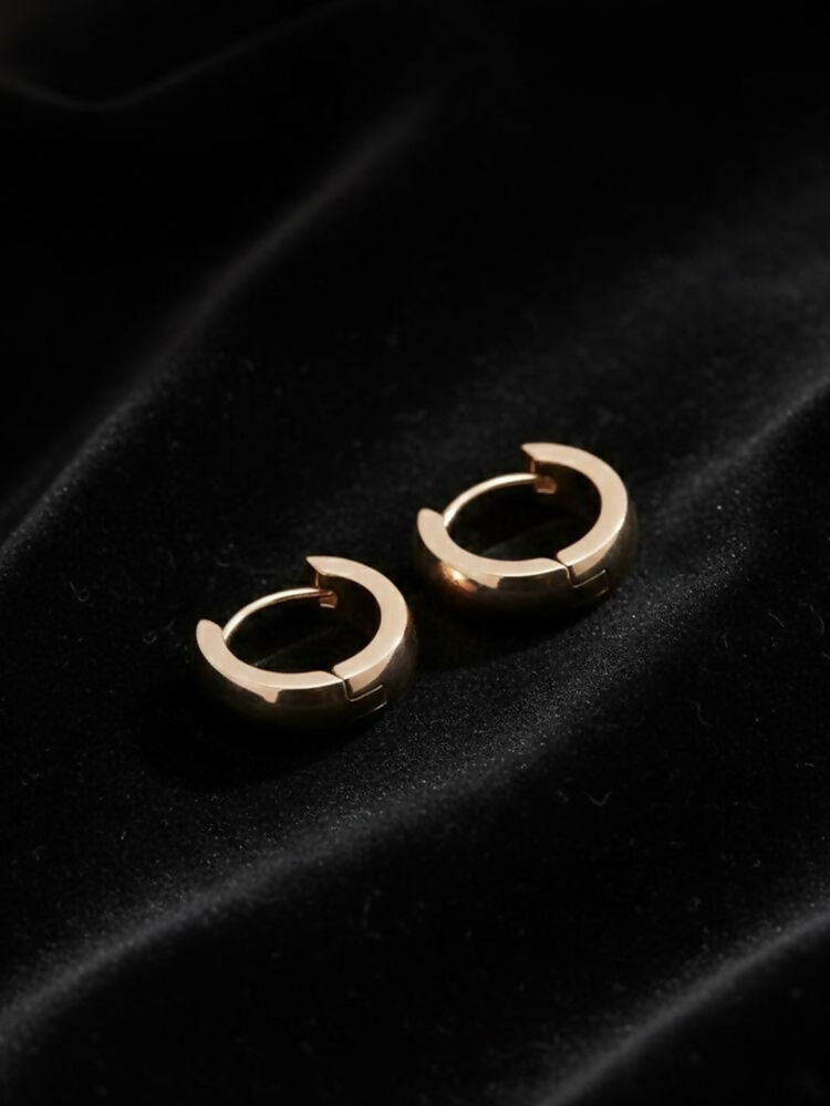 NVR Men's Rose Gold Plated Hoop Earrings