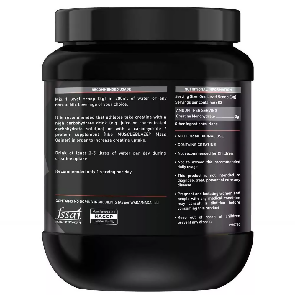 MuscleBlaze Creatine Monohydrate Unflavored 