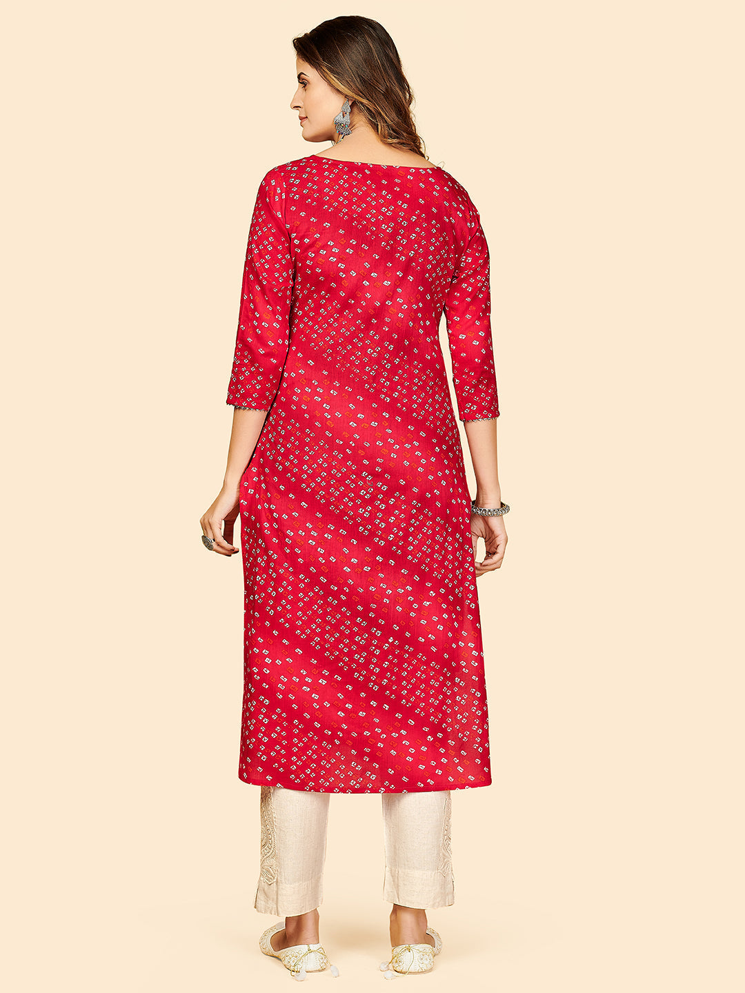 NOZ2TOZ Women Dark Pink Cotton Kurta (1pc) 
