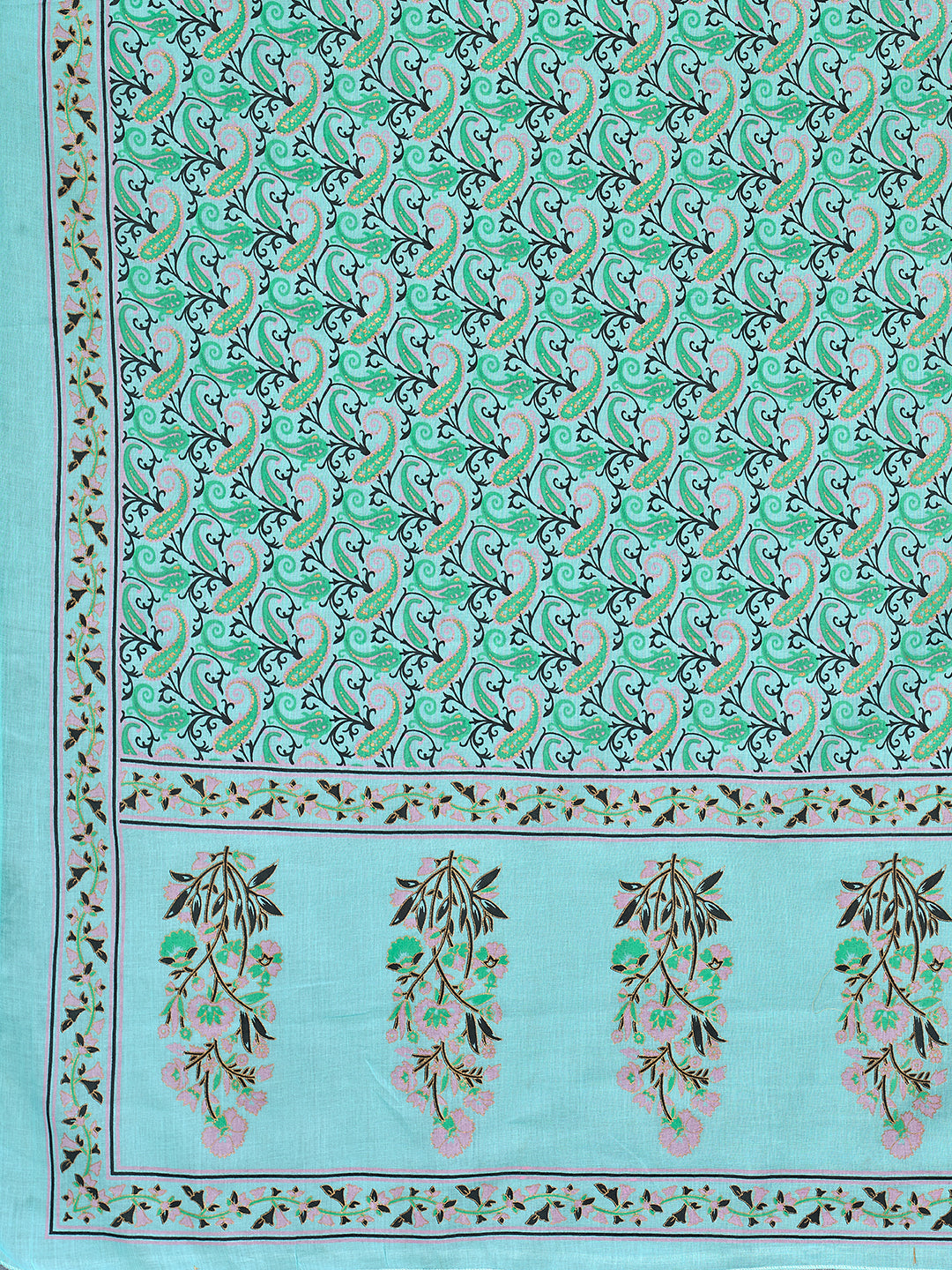 NOZ2TOZ Women's Turquoise Kurta & Pant With Dupatta set- (3pcs set) 