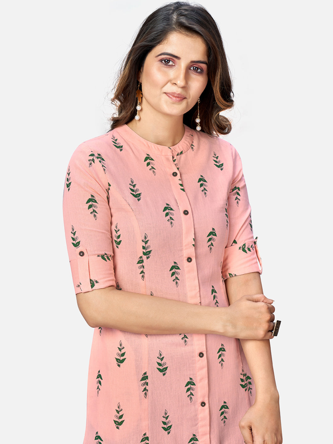 NOZ2TOZ Women Pink Cotton Kurta (1pc) 