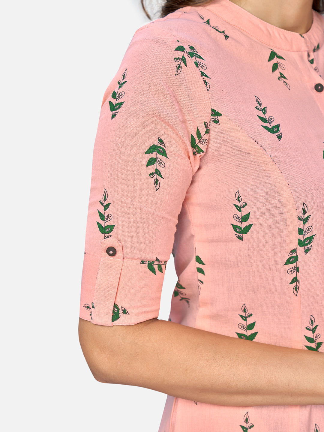 NOZ2TOZ Women Pink Cotton Kurta (1pc) 