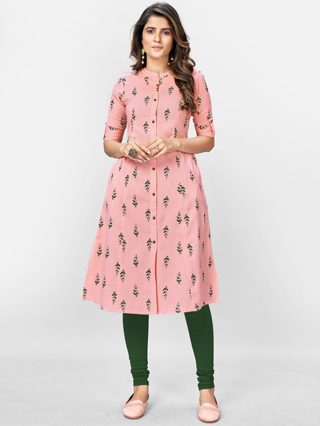 NOZ2TOZ Women Pink Cotton Kurta (1pc) 