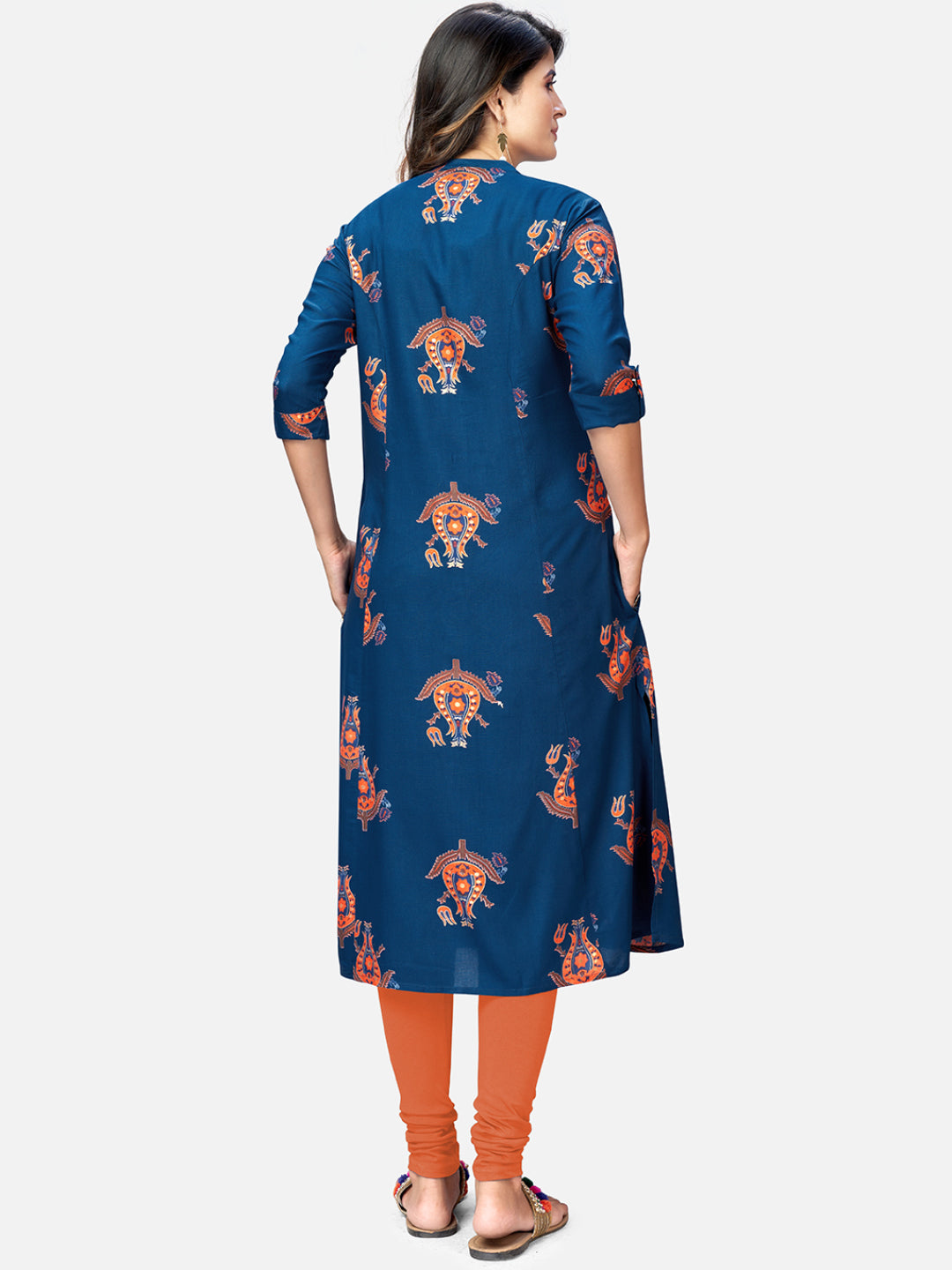 NOZ2TOZ Women's Blue A-Line Kurta- (1pc set) 
