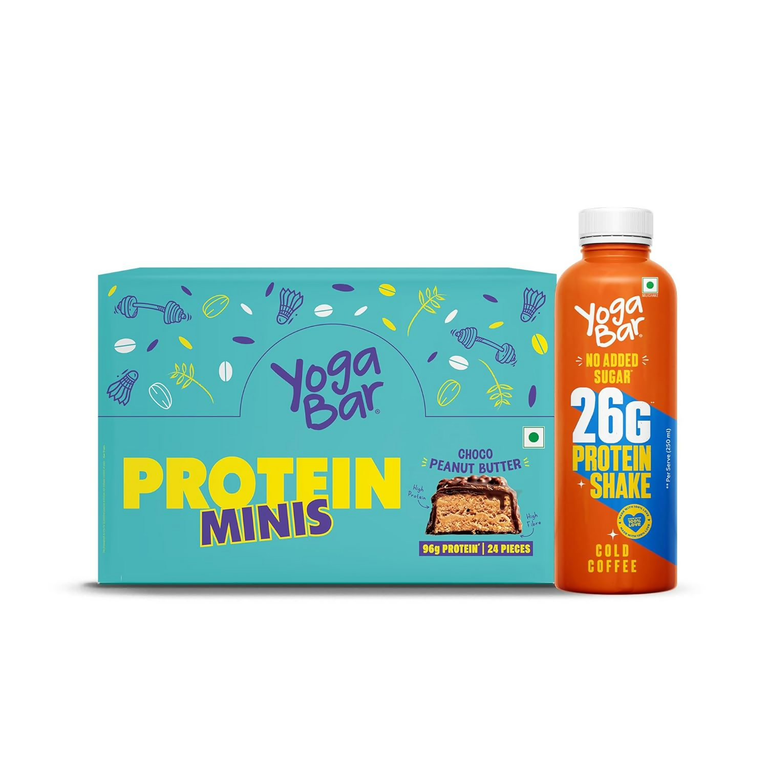 Yoga Bar Protein Minis Choco Peanut Butter, 24 Pieces, Cold Coffee Protein Shake  Grab2Buy Yoga Bar Grab2Buy