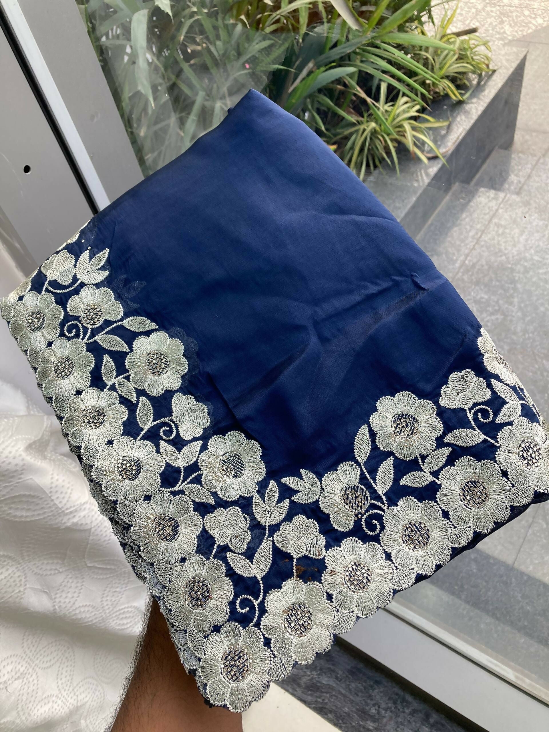 Teeya Creation New Trendy Stylish Party Wear Silk Saree-Dark_Navy_Blue