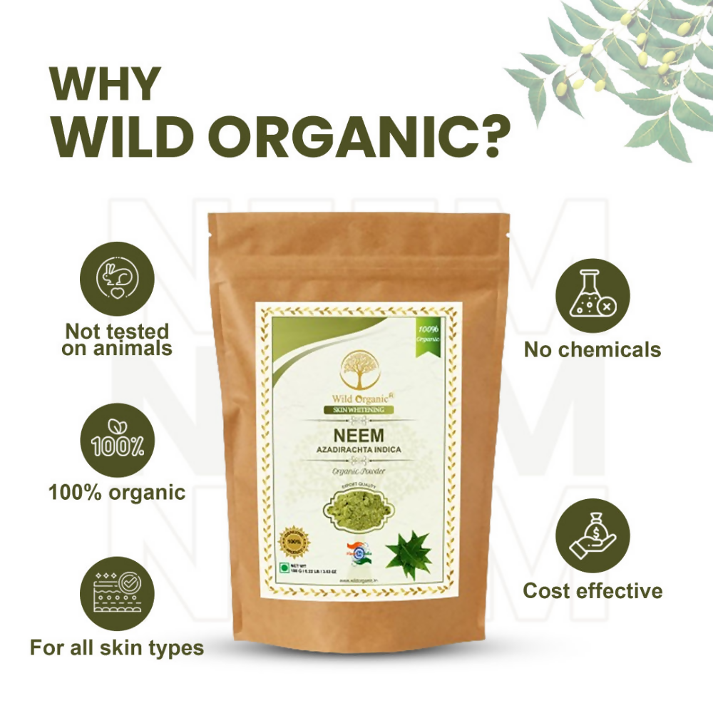 Wild Organic Neem Leaf Powder For Face And Hair Pack 