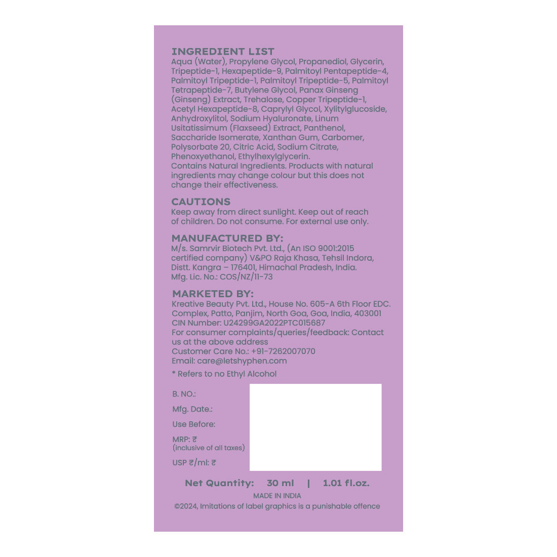 Hyphen 10% Power Peptide Cocktail Serum 