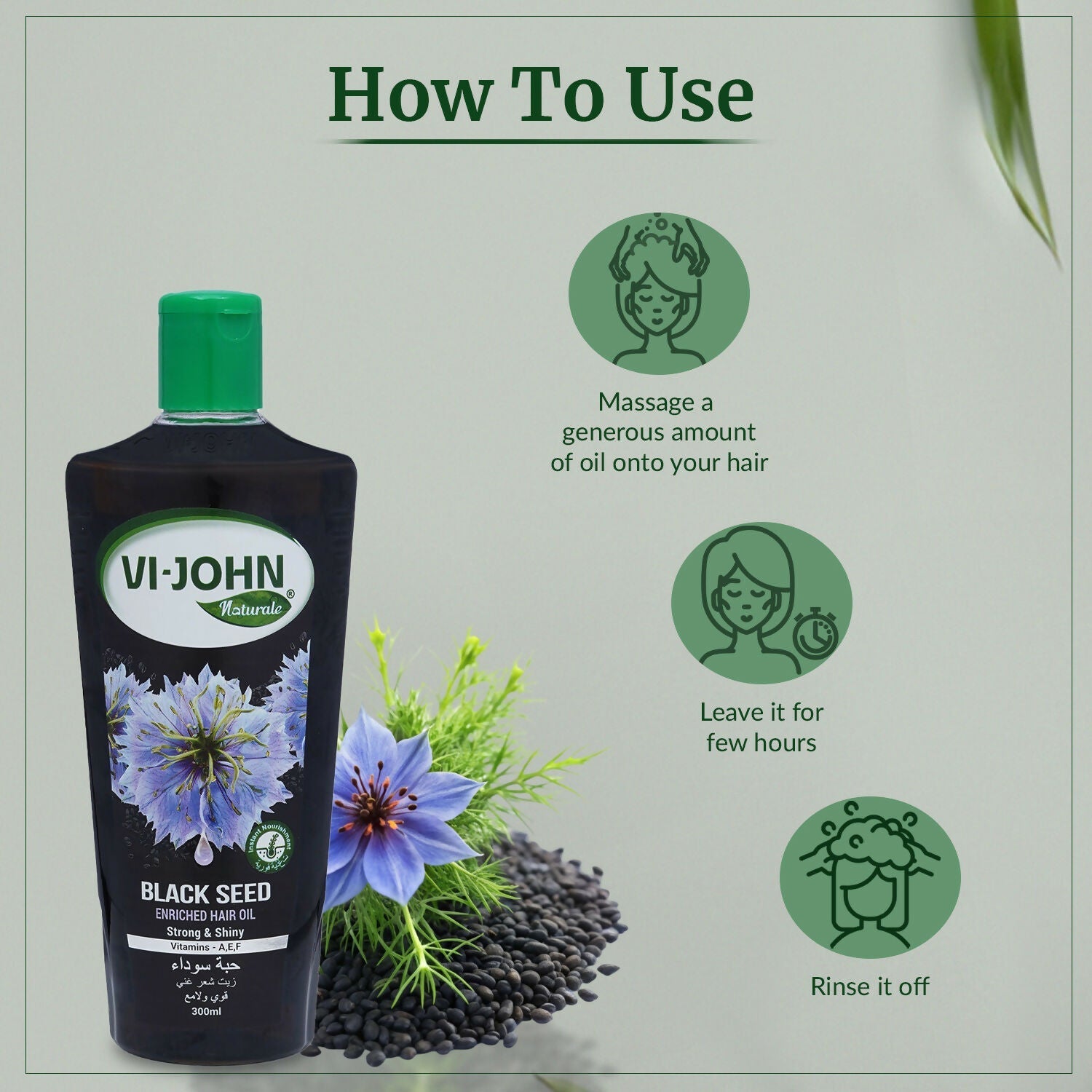 VI-JOHN Naturale Black Seed Enriched Hair Oil Strong & Shiny with Vitamin A.E & F  Grab2Buy VI-JOHN Grab2Buy
