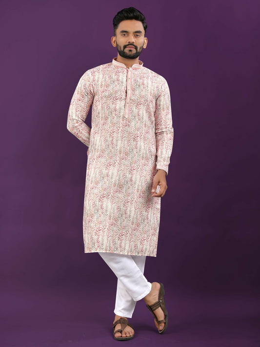 Anaita Light Pink Digital Print Kurta