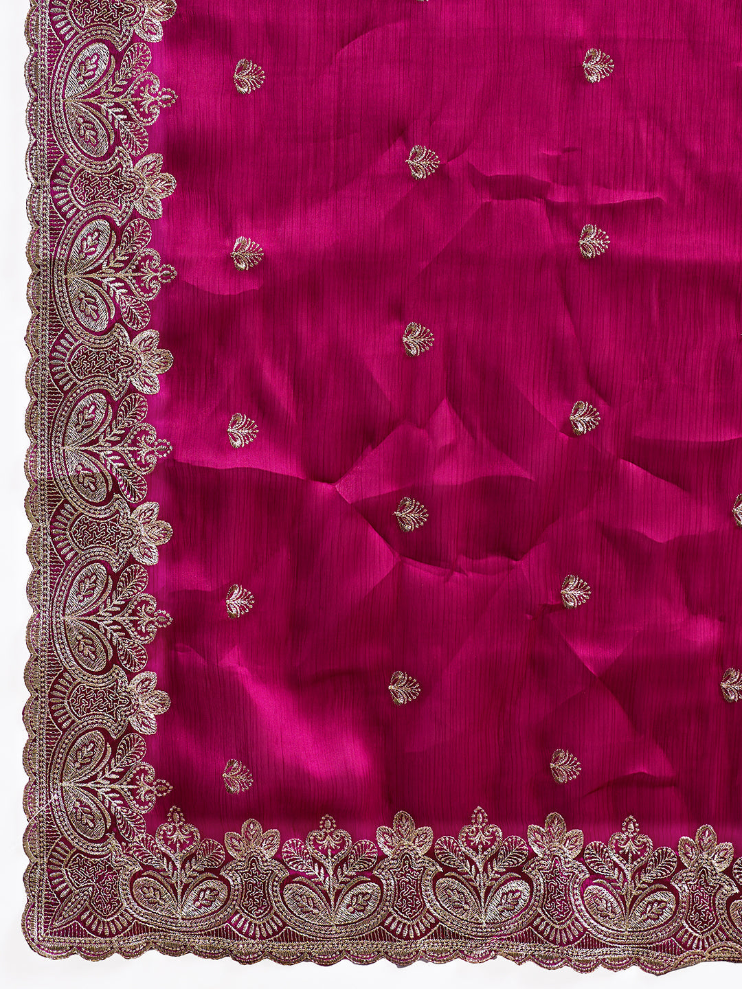 Dwija Fashion Pink Party Wear Embroidered Jimmy Choo Organza Saree With Unstitched Blouse