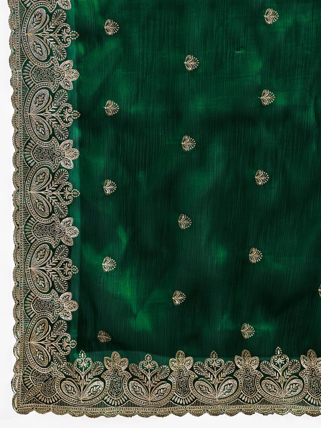 Dwija Fashion Green Party Wear Embroidered Jimmy Choo Organza Saree With Unstitched Blouse