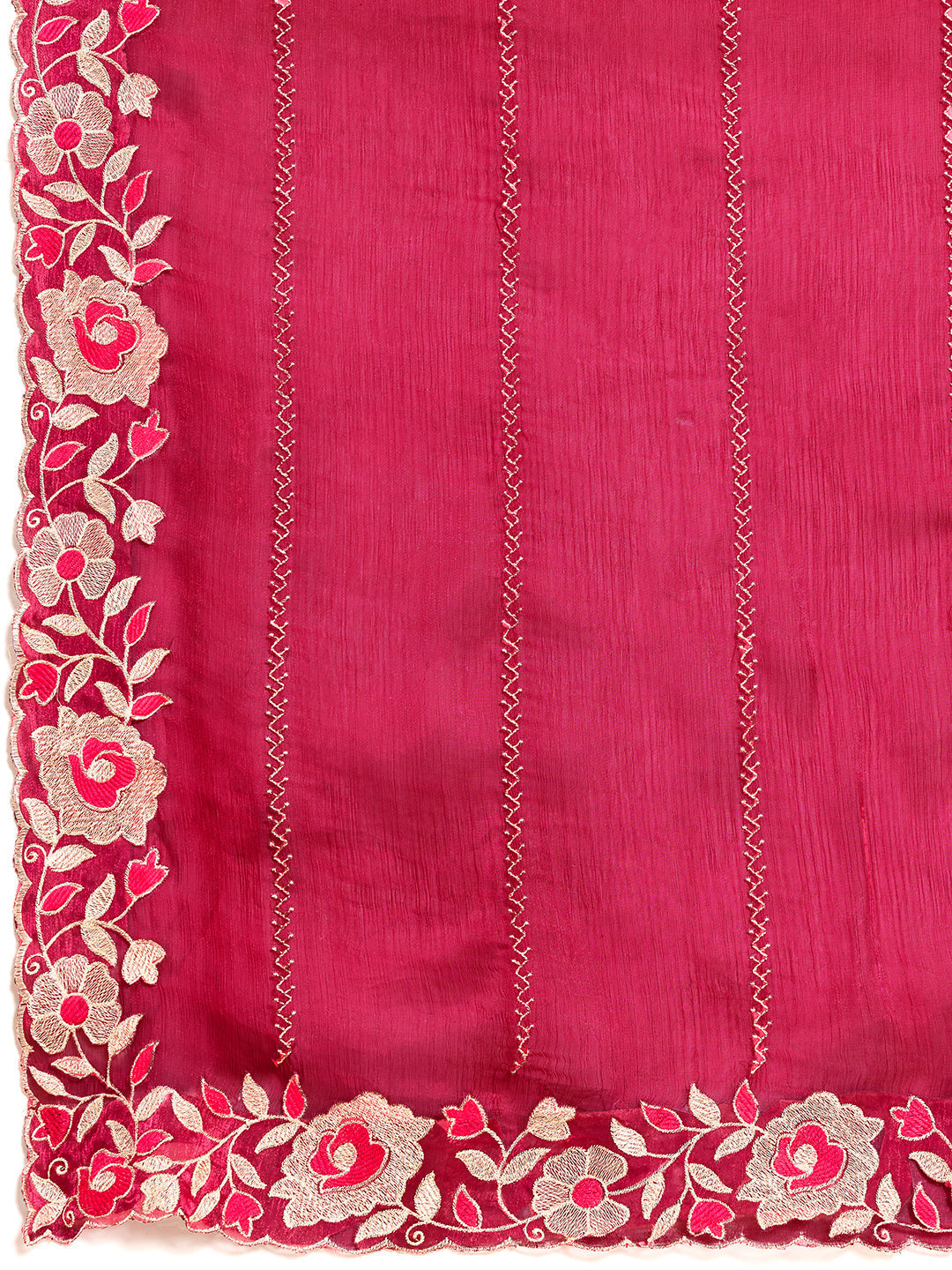 Dwija Fashion Pink Party Wear Embroidered Jimmy Choo Organza Saree With Unstitched Blouse