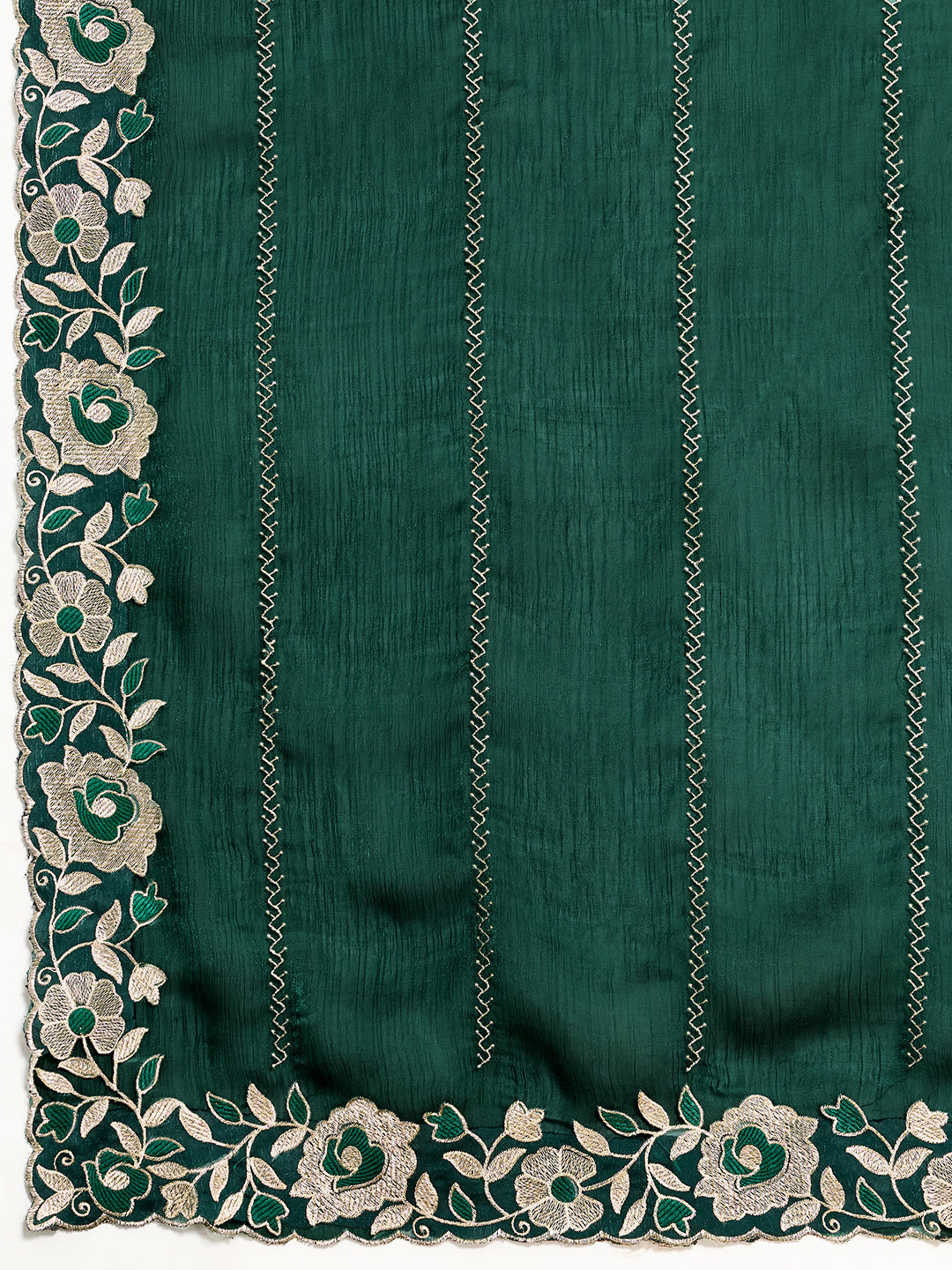 Dwija Fashion Green Party Wear Embroidered Jimmy Choo Organza Saree With Unstitched Blouse