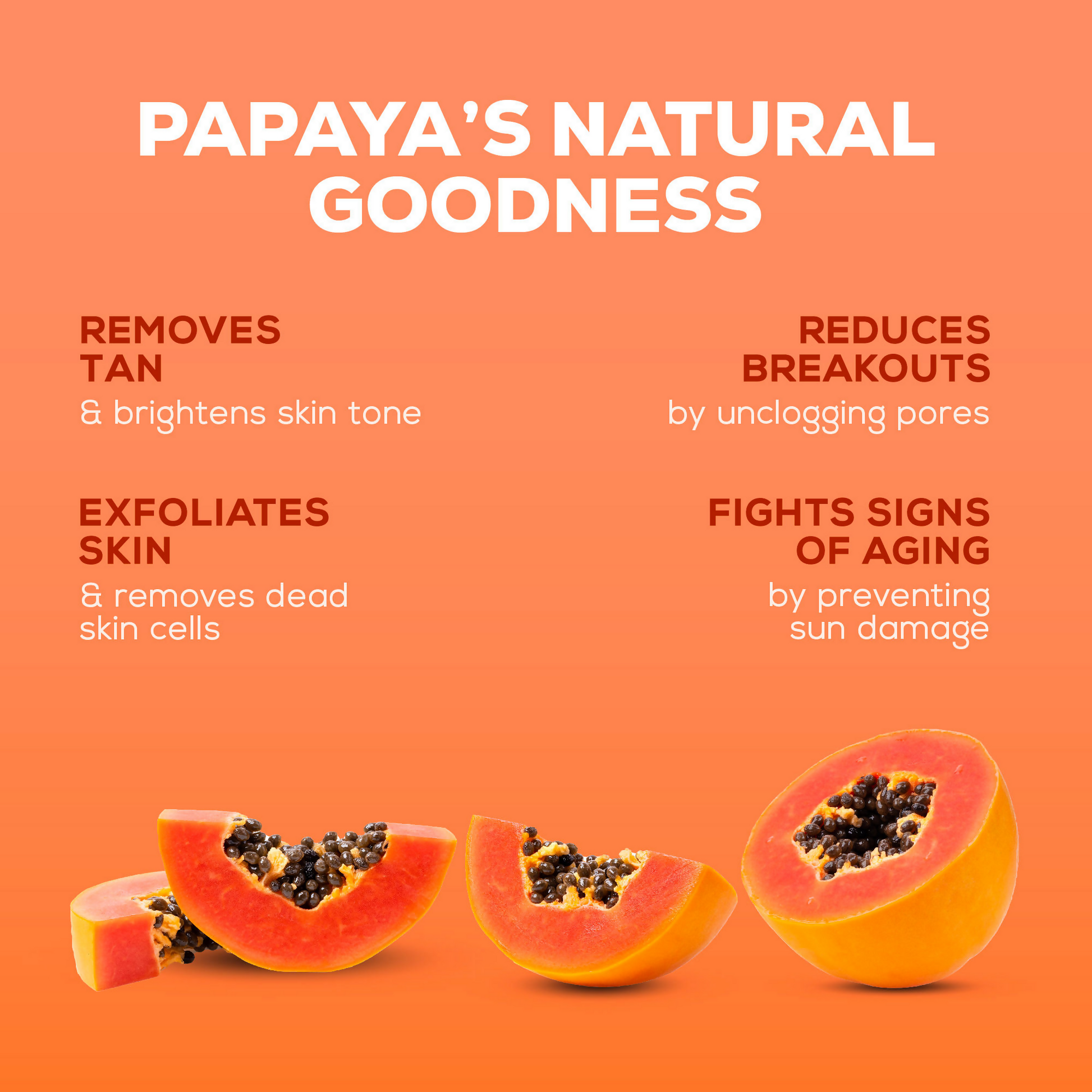 Joy De Tan Papaya Face Wash For Dark Spots Tan & Dead Skin Removal 